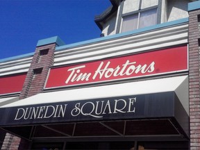 The Tim Hortons location at Dunedin Square in Victoria was the site of a five-hour standoff on Wednesday.