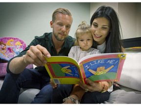 Vancouver Canucks' defenceman Alex Edler spends special time with his two-year-old daughter Emme-Rose together with  wife Amanda reading children's books.