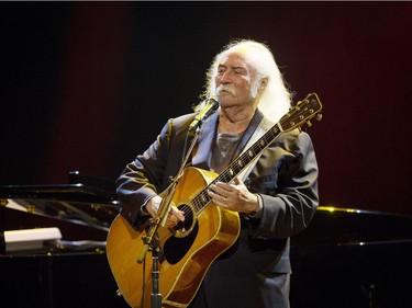 Legendary musician David Crosby live on stage at the Vogue Theatre in Vancouver on Thursday, Sept. 15, 2016  Crosby, 75, had his son James Raymond on piano.