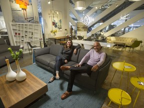 Sara Samieian and brother Moe Samieian, Jr. at Moe's Home Collection's store in Vancouver. The family company makes 70 per cent of its business from wholesale.