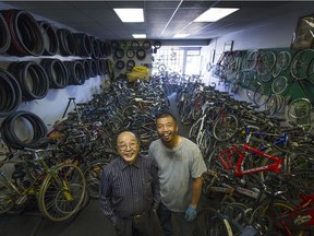 John Quon with son Rob at A-1 Cycle.