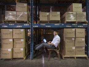 Kevin Liu, in warehouse with his Adore products in Richmond, BC., September 7, 2016. Liu stumbled on China's newest iteration of its "tax protected zone" concept which allows him to sell his products into China through cross border e-com.