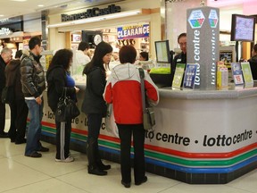 A lottery kiosk at Oakridge Mall in Vancouver.
