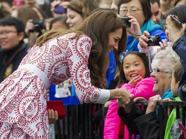 Catherine, Duchess of Cambridge greets well wishers upon arriving at Jack Poole Plaza in Vancouver, BC, September, 25, 2016.