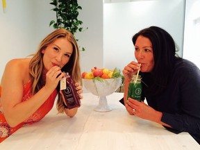 Alex Troll (left) and her mother, Christina Prevost, of The Juicery Co. 'People are looking for quick health options because the food we have in regular diets isn’t as nutrient dense as it used to be,' says Troll.