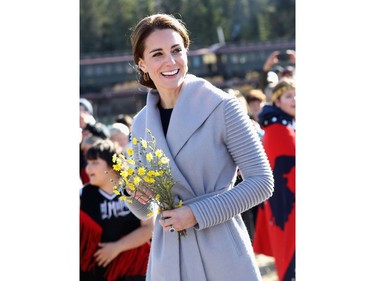 Catherine, Duchess of Cambridge visits Carcross during the Royal Tour of Canada on September 28, 2016 in Carcross, Canada. Prince William, Duke of Cambridge, Catherine, Duchess of Cambridge, Prince George and Princess Charlotte are visiting Canada as part of an eight day visit to the country taking in areas such as Bella Bella, Whitehorse and Kelowna
