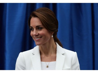 Catherine, Duchess of Cambridge smiles at Cridge Centre for the Family on the final day of their Royal Tour of Canada on October 1, 2016 in Victoria, Canada. The Royal couple along with their Children Prince George of Cambridge and Princess Charlotte are visiting Canada as part of an eight day visit to the country taking in areas such as Bella Bella, Whitehorse and Kelowna