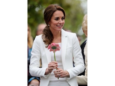 Catherine, Duchess of Cambridge and Prince William Duke of Cambridge meets children at Cridge Centre for the Family on the final day of their Royal Tour of Canada on October 1, 2016 in Victoria, Canada. The Royal couple along with their Children Prince George of Cambridge and Princess Charlotte are visiting Canada as part of an eight day visit to the country taking in areas such as Bella Bella, Whitehorse and Kelowna