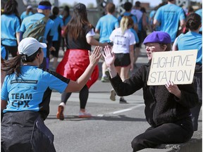 A creative cheer during the 2016 edition of the Sun Run.