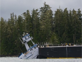 More than 90,000 litres of diesel have yet to be accounted for after a group overseeing cleanup of a spill from a submerged tug on British Columbia's central coast said the tanks aboard the Nathan E. Stewart have been pumped out.