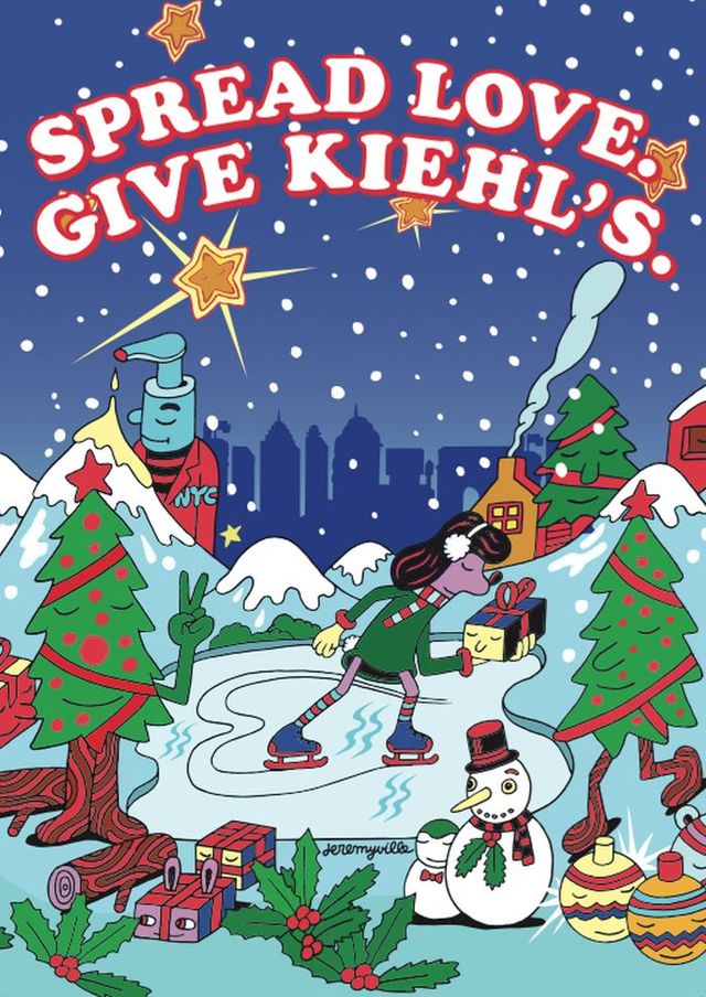 Artist Jeremyville's holiday creation for Kiehl's.