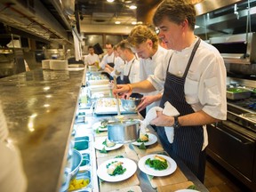 Dishes are prepared for the Araxi Big Guns Dinner at Cornucopia 2014. This year's event will be held from Nov. 10 to 20 in Whistler.