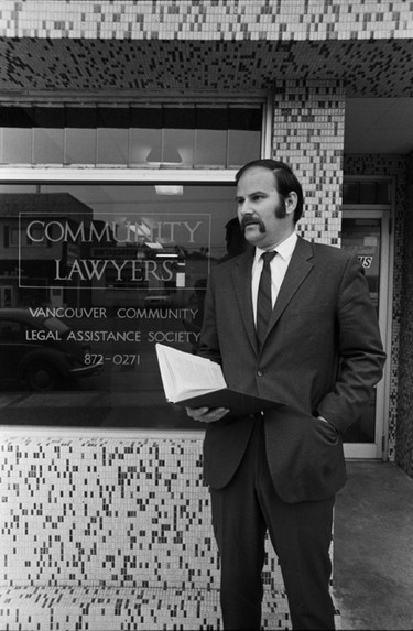 Mike Harcourt, future mayor of Vancouver and Premier of B.C., at the new Community Legal Assistance Society office at 527 East Broadway. July 6, 1971.
