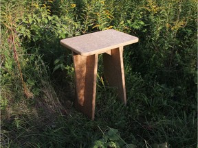 Imperial stool for the home or office by Ecovative made from MycoFlex cushioning and Mushroom leather.