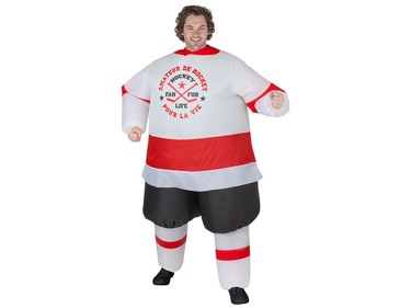 Inflatable hockey player for men, $29 at Walmart.