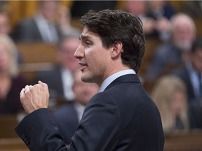 Prime Minister Justin Trudeau responds to a question during Question Period in the House of Commons Wednesday October 26, 2016 in Ottawa.