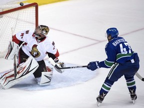 Vancouver Canucks' Sven Baertschi has yet to find his footing this season, as he's goalless 11 games in.