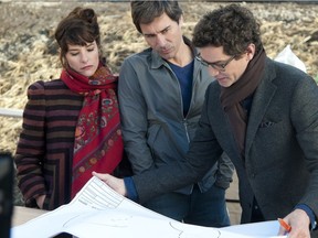 Left to right, Parker Posey, Eric McCormack and James Frain in a scene from the new film The Architect.