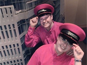 Two Downtown Ambassadors pose as the program was announced in May of 2000.