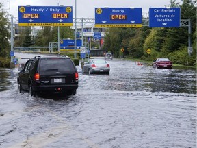 A flash flood at Vancouver International Airport in Richmond.