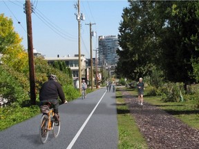 A rendering of a section of Vancouver's future, but temporary, Arbutus greenway. — City of Vancouver