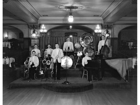 Sept. 21, 1935. Big band leader Mart Kenney and His Western Gentlemen in the Spanish Grill ballroom at the second Hotel Vancouver at Granville and Georgia.