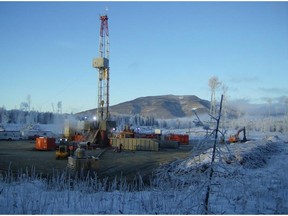 Submitted photo of Canada Energy Partners coalbed methane drilling operation in the Peace River Valley near the town of Hudson's Hope.