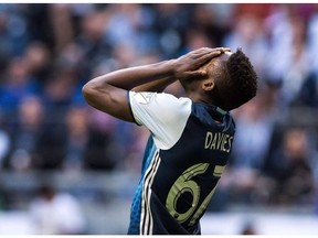 There have been plenty of crushing moments for the Vancouver Whitecaps in 2016, and they've had plenty of time to think it over. Vancouver Whitecaps' Alphonso Davies reacts after missing a chance to score against the Seattle Sounders during the first half MLS soccer action in Vancouver, B.C., in an October 2, 2016, file photo.