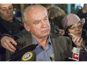 Retiring Liberal MLA Bill Bennett in Kootenay East, talking to reporters in this file photo, insists he had nothing to do with the B.C. Liberals blocking Terry Segarty's nomination application. Segarty, now 69, is a former cabinet minister with the party.