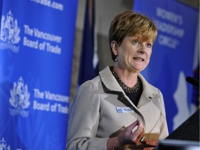 New B.C. Liberal candidate Tracy Redies, shown here speaking to the Vancouver Board of Trade in 2011.