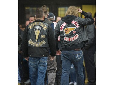 Hells Angels funeral for Robert Keith Green at Fraserview Hall in Vancouver, B.C. on Oct. 29.