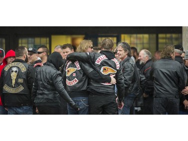 Hells Angels funeral for Robert Keith Green at Fraserview Hall in Vancouver, B.C. on Oct. 29.