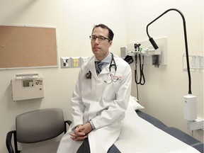 B.C. Dr. Evan Wood in action in his office in St. Paul's Hospital, in Vancouver, BC., October 6, 2016.