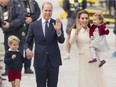 The Duke and Duchess of Cambridge and their children Prince George and Princess Charlotte wave goodbye to the crowd in Victoria before departing on a seaplane.