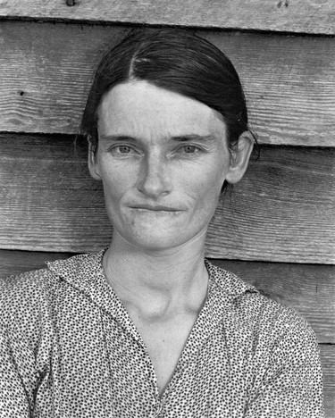 Walker Evans: Cotton Tenant Farmer’s Wife, 1936, silver gelatin print. Private collection