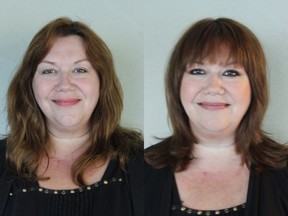 Wendy Laluk is a 46-year-old public affairs officer who wanted a more polished look with a rock 'n' roll vibe. Above is before and after her makeover by Nadia Albano.