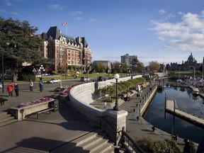 The Fairmont Empress Hotel at the Inner Harbour in downtown Victoria, British Columbia, Canada is shown on Sunday, May 4, 2008. A new study ranks Victoria as the best city to be a woman in Canada, while Windsor, Ont., rated last of the country's 25 largest metropolitan areas. THE CANADIAN PRESS - Deddeda Stemler ORG XMIT: CPT135