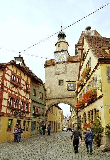 The medieval old town of Rotenburg in Germany.