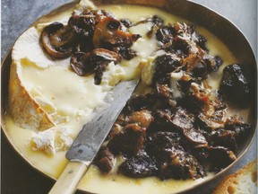 Baked Camembert with Armagnac Prunes, Mushrooms, and Thyme from Taste and Technique