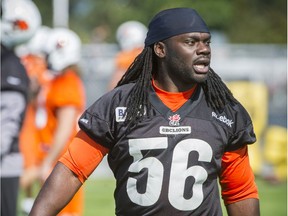 Solomon Elimimian is staying put. A source says the veteran linebacker has re-signed with the B.C. Lions.