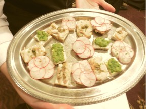 A selection of tartines created by cookbook author Elizabeth Baird at the 2016 Christmas in November at Fairmont Jasper Park Lodge.