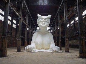 A Subtlety by Kara Walker is a sugar-coated sculpture installed in 2014 in the Domino Sugar Factory in Brooklyn by Creative Time which is one of the inaugural members of the new art world domain name .ART. Photo: Jason Wyche