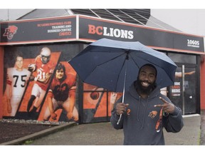 BC Lions running back Chris Rainey leaves the team's clubhouse in Surrey, B.C., on Tuesday, Nov. 22, 2016. The Lions were eliminated for the season after losing to the Calgary Stampeders on Sunday.