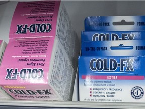 Boxes of Cold-fX medication are seen at a pharmacy.