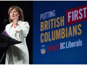 Premier Christy Clark at the B.C. Liberal Party convention in 2016. Her party is spending big on election ads and using focus groups to help pick its best spots.
