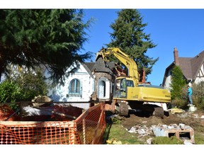 A "Dunbar Castle" at 3815 West 39th in Vancouver was demolished on Feb. 21, 2015.
