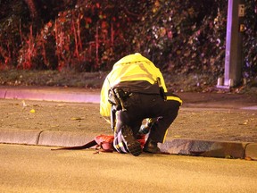 Mounties investigate after a pedestrian was struck near Burnaby Mountain in November.