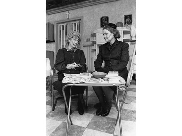Kate Reid, left, with Janet Wright in a production of Les Belles Soeurs at the Stratford Festival in 1991.