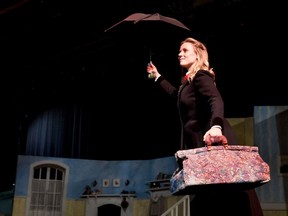 Kayla James does one of her many flight rehearsal for Mary Poppins, which starts Saturday.