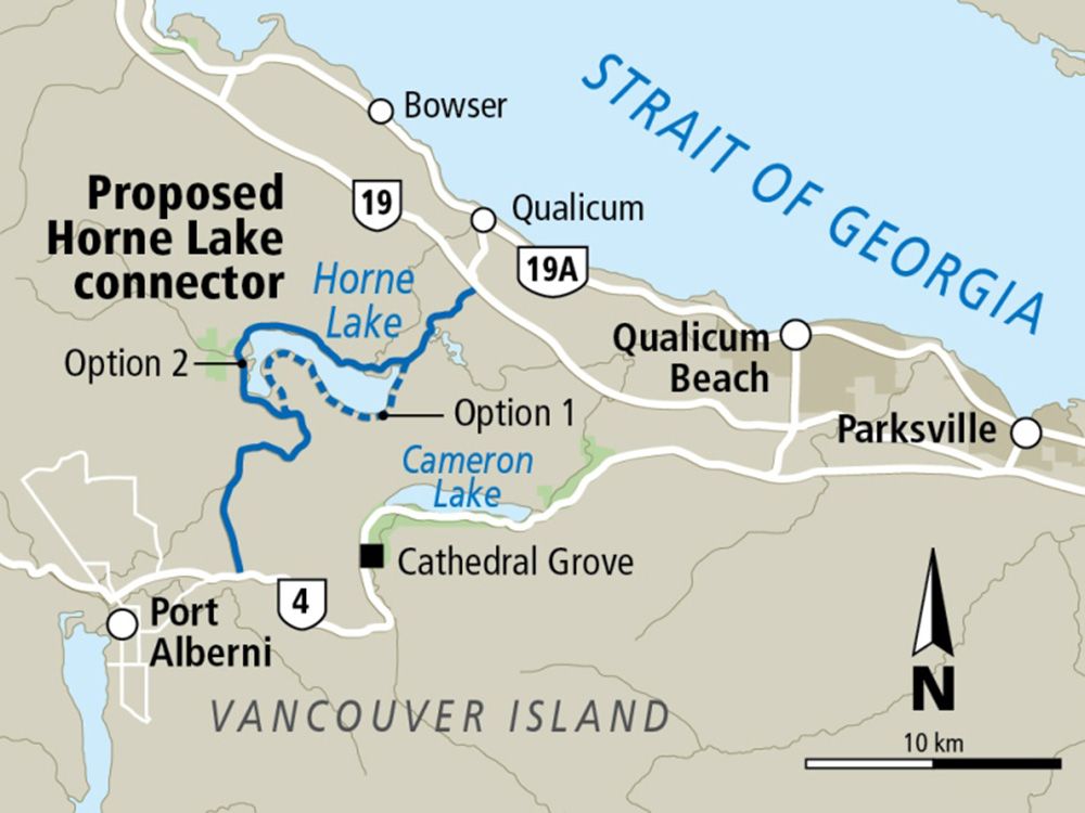 Province Ditches Plan For Highway Linking Port Alberni Highway 19   Map Horne Lake Connector 